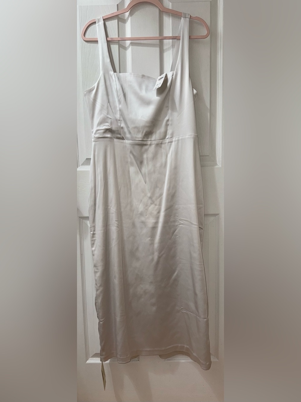 NWT Abercrombie & Fitch Sculpting Stretch Satin Midi Dress Size LP